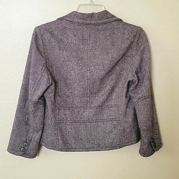 Banana Republic Womens Brown Tweed Wool Blend Cropped Blazer - Size 4 - Picture 8 of 10